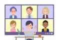 cartoon of people on a zoom call