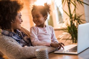 Mother and Child at a laptop