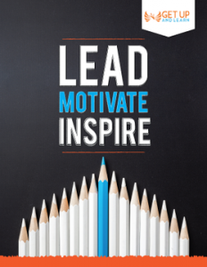 white pencils with a blue one in the center leading the others